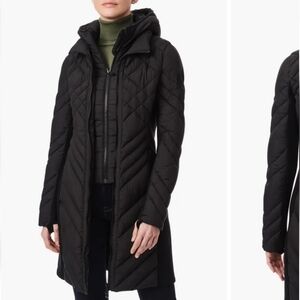 Bernardo Women's Black Mix Media Puffer Jacket